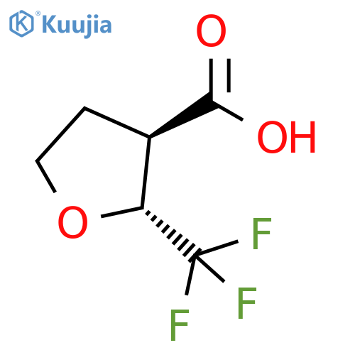 rac-(2R,3R)-2-(trifluoromethyl)oxolane-3-carboxylic acid structure