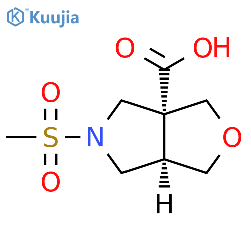 rac-(3aR,6aR)-5-methanesulfonyl-hexahydro-1H-furo3,4-cpyrrole-3a-carboxylic acid structure
