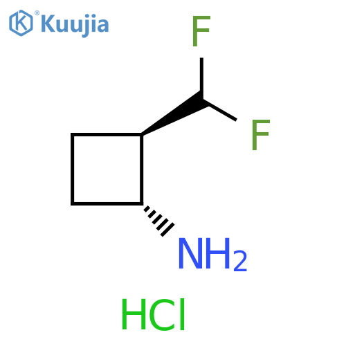 Cyclobutanamine, 2-(difluoromethyl)-, hydrochloride (1:1), (1R,2R)-rel- structure