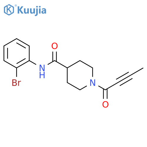 N-(2-bromophenyl)-1-(but-2-ynoyl)piperidine-4-carboxamide structure