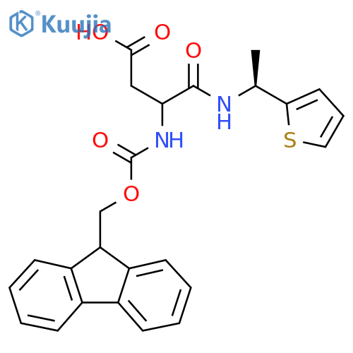 3-({(9H-fluoren-9-yl)methoxycarbonyl}amino)-3-{(1S)-1-(thiophen-2-yl)ethylcarbamoyl}propanoic acid structure