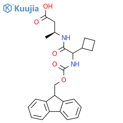 (3S)-3-2-cyclobutyl-2-({(9H-fluoren-9-yl)methoxycarbonyl}amino)acetamidobutanoic acid structure