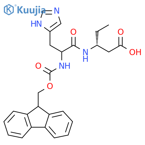 (3R)-3-2-({(9H-fluoren-9-yl)methoxycarbonyl}amino)-3-(1H-imidazol-5-yl)propanamidopentanoic acid structure