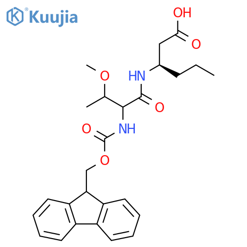 (3R)-3-2-({(9H-fluoren-9-yl)methoxycarbonyl}amino)-3-methoxybutanamidohexanoic acid structure