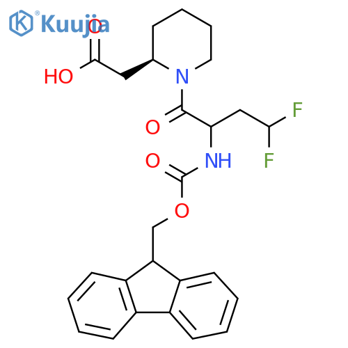 2-(2R)-1-2-({(9H-fluoren-9-yl)methoxycarbonyl}amino)-4,4-difluorobutanoylpiperidin-2-ylacetic acid structure
