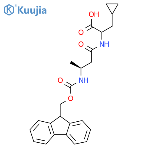 3-cyclopropyl-2-(3S)-3-({(9H-fluoren-9-yl)methoxycarbonyl}amino)butanamidopropanoic acid structure
