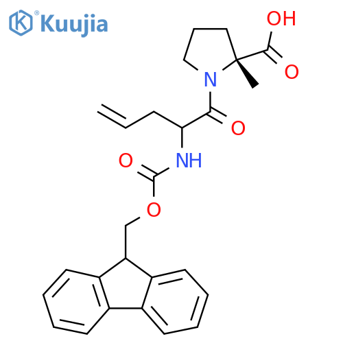 (2R)-1-2-({(9H-fluoren-9-yl)methoxycarbonyl}amino)pent-4-enoyl-2-methylpyrrolidine-2-carboxylic acid structure