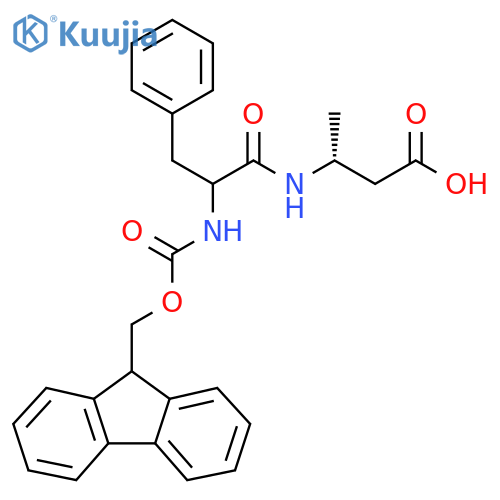 (3R)-3-2-({(9H-fluoren-9-yl)methoxycarbonyl}amino)-3-phenylpropanamidobutanoic acid structure