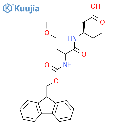 (3S)-3-2-({(9H-fluoren-9-yl)methoxycarbonyl}amino)-4-methoxybutanamido-4-methylpentanoic acid structure