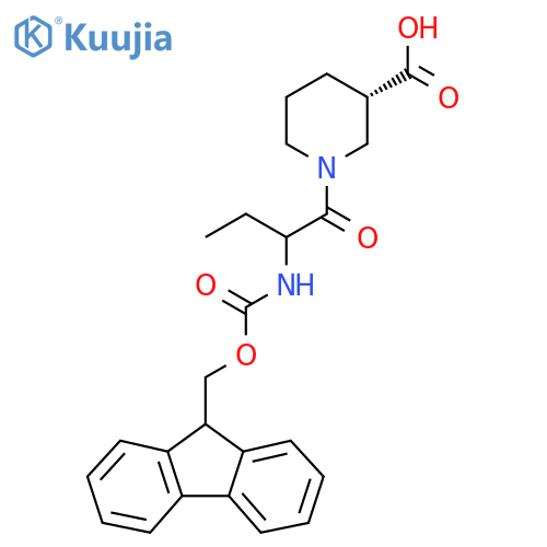 (3S)-1-2-({(9H-fluoren-9-yl)methoxycarbonyl}amino)butanoylpiperidine-3-carboxylic acid structure