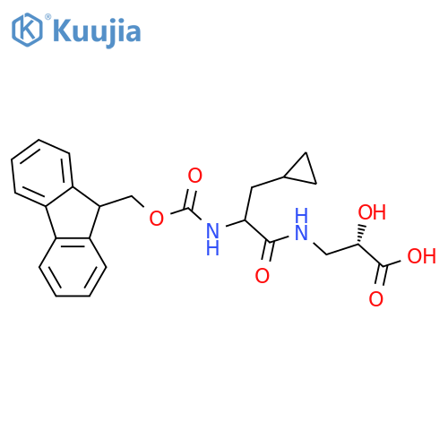 (2S)-3-3-cyclopropyl-2-({(9H-fluoren-9-yl)methoxycarbonyl}amino)propanamido-2-hydroxypropanoic acid structure