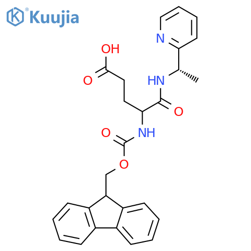 4-({(9H-fluoren-9-yl)methoxycarbonyl}amino)-4-{(1S)-1-(pyridin-2-yl)ethylcarbamoyl}butanoic acid structure