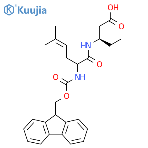 (3R)-3-2-({(9H-fluoren-9-yl)methoxycarbonyl}amino)-5-methylhex-4-enamidopentanoic acid structure