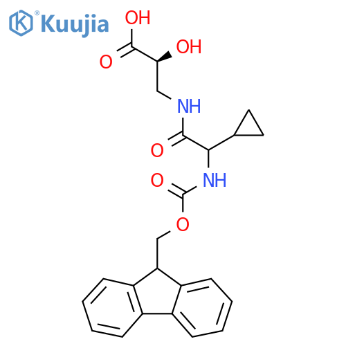 (2S)-3-2-cyclopropyl-2-({(9H-fluoren-9-yl)methoxycarbonyl}amino)acetamido-2-hydroxypropanoic acid structure