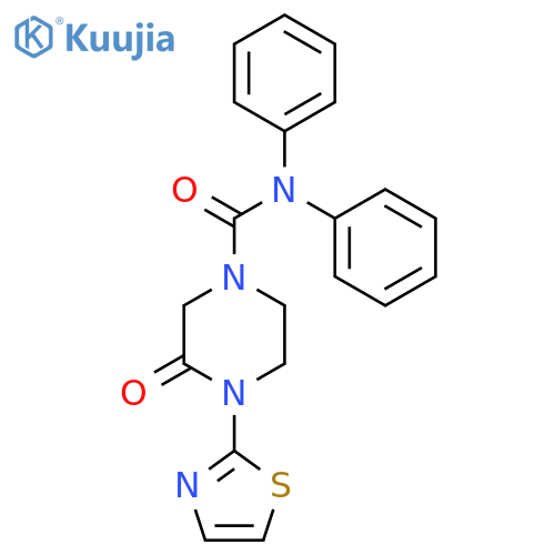 3-oxo-N,N-diphenyl-4-(1,3-thiazol-2-yl)piperazine-1-carboxamide structure