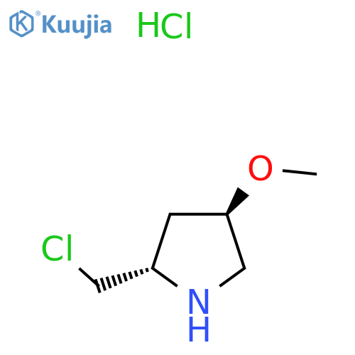 (2S,4R)-2-(Chloromethyl)-4-methoxypyrrolidine;hydrochloride structure