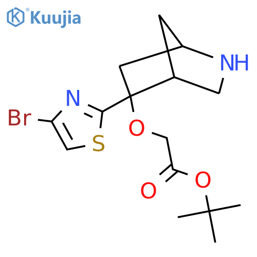 Tert-butyl 2-{[5-(4-bromo-1,3-thiazol-2-yl)-2-azabicyclo[2.2.1]heptan-5-yl]oxy}acetate structure