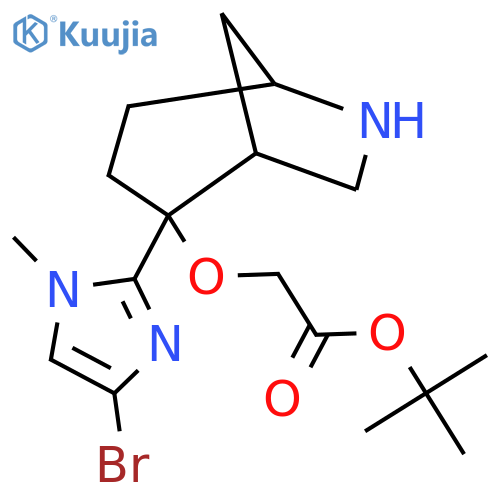 tert-butyl 2-{[2-(4-bromo-1-methyl-1H-imidazol-2-yl)-6-azabicyclo[3.2.1]octan-2-yl]oxy}acetate structure