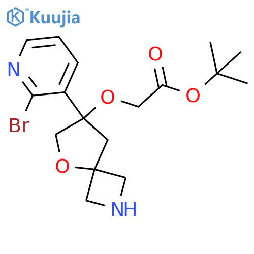 Tert-butyl 2-{[7-(2-bromopyridin-3-yl)-5-oxa-2-azaspiro[3.4]octan-7-yl]oxy}acetate structure