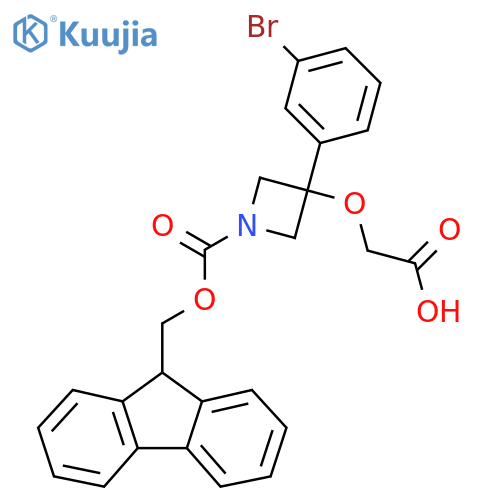 2-{[3-(3-bromophenyl)-1-{[(9H-fluoren-9-yl)methoxy]carbonyl}azetidin-3-yl]oxy}acetic acid structure