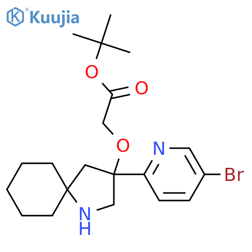Tert-butyl 2-{[3-(5-bromopyridin-2-yl)-1-azaspiro[4.5]decan-3-yl]oxy}acetate structure