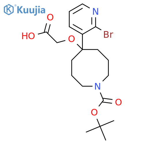 2-{[5-(2-Bromopyridin-3-yl)-1-[(tert-butoxy)carbonyl]azocan-5-yl]oxy}acetic acid structure
