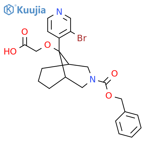 2-({3-[(Benzyloxy)carbonyl]-9-(3-bromopyridin-4-yl)-3-azabicyclo[3.3.1]nonan-9-yl}oxy)acetic acid structure