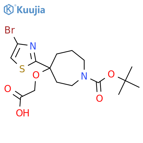 2-{[4-(4-Bromo-1,3-thiazol-2-yl)-1-[(tert-butoxy)carbonyl]azepan-4-yl]oxy}acetic acid structure