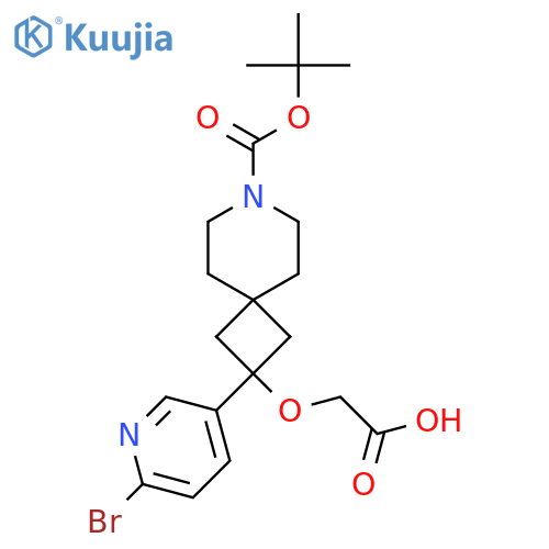 2-{[2-(6-Bromopyridin-3-yl)-7-[(tert-butoxy)carbonyl]-7-azaspiro[3.5]nonan-2-yl]oxy}acetic acid structure