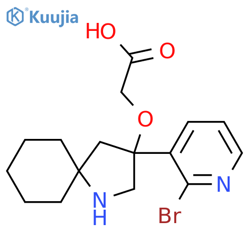 2-{[3-(2-Bromopyridin-3-yl)-1-azaspiro[4.5]decan-3-yl]oxy}acetic acid structure