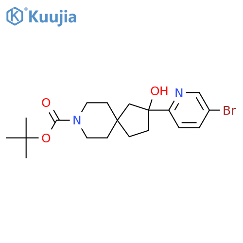 Tert-butyl 2-(5-bromopyridin-2-yl)-2-hydroxy-8-azaspiro[4.5]decane-8-carboxylate structure