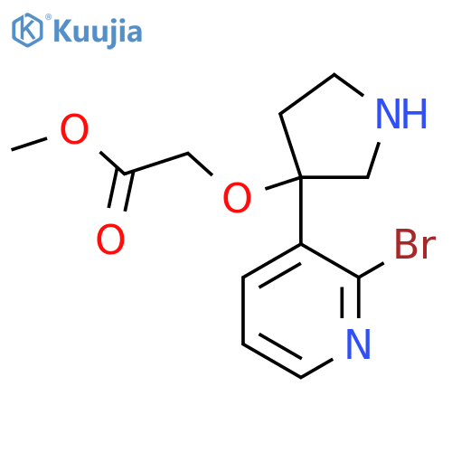 Methyl 2-{[3-(2-bromopyridin-3-yl)pyrrolidin-3-yl]oxy}acetate structure