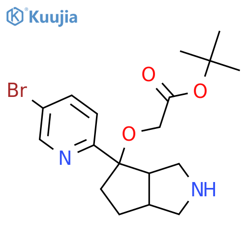 Tert-butyl 2-{[4-(5-bromopyridin-2-yl)-octahydrocyclopenta[c]pyrrol-4-yl]oxy}acetate structure