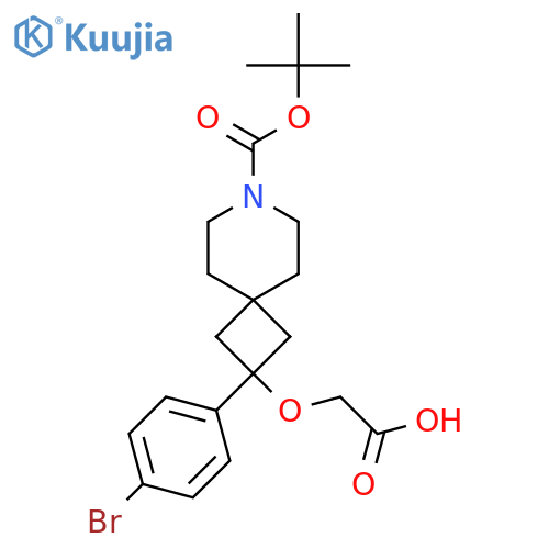 2-{[2-(4-Bromophenyl)-7-[(tert-butoxy)carbonyl]-7-azaspiro[3.5]nonan-2-yl]oxy}acetic acid structure