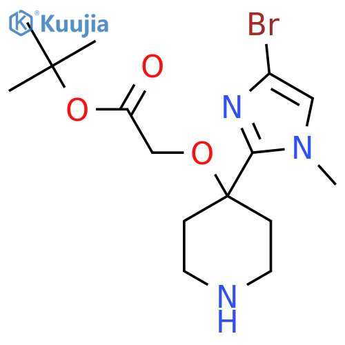 tert-butyl 2-{[4-(4-bromo-1-methyl-1H-imidazol-2-yl)piperidin-4-yl]oxy}acetate structure