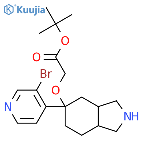 tert-butyl 2-{[5-(3-bromopyridin-4-yl)-octahydro-1H-isoindol-5-yl]oxy}acetate structure