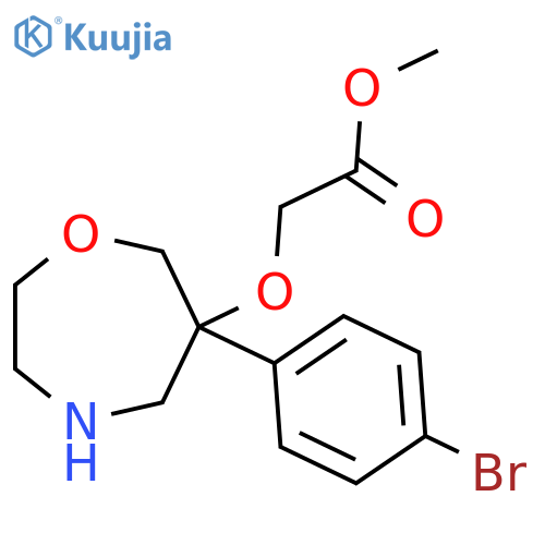 Methyl 2-{[6-(4-bromophenyl)-1,4-oxazepan-6-yl]oxy}acetate structure