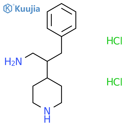 3-Phenyl-2-piperidin-4-ylpropan-1-amine;dihydrochloride structure