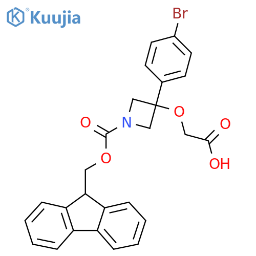 2-{[3-(4-bromophenyl)-1-{[(9H-fluoren-9-yl)methoxy]carbonyl}azetidin-3-yl]oxy}acetic acid structure