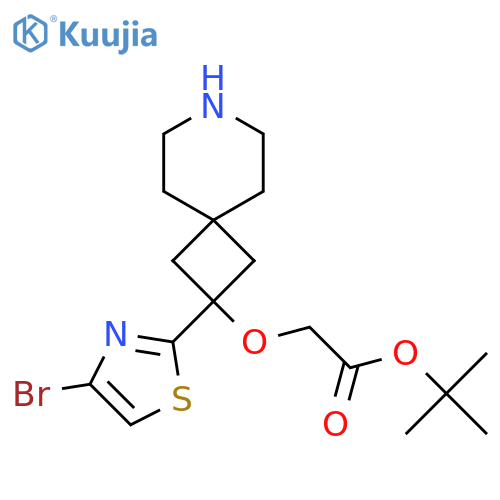 Tert-butyl 2-{[2-(4-bromo-1,3-thiazol-2-yl)-7-azaspiro[3.5]nonan-2-yl]oxy}acetate structure