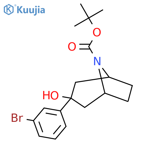 Tert-butyl 3-(3-bromophenyl)-3-hydroxy-8-azabicyclo[3.2.1]octane-8-carboxylate structure