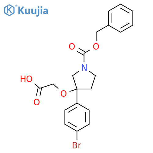 2-({1-[(Benzyloxy)carbonyl]-3-(4-bromophenyl)pyrrolidin-3-yl}oxy)acetic acid structure