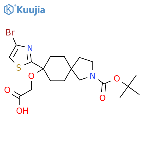 2-{[8-(4-Bromo-1,3-thiazol-2-yl)-2-[(tert-butoxy)carbonyl]-2-azaspiro[4.5]decan-8-yl]oxy}acetic acid structure