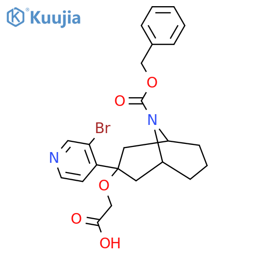 2-({9-[(Benzyloxy)carbonyl]-3-(3-bromopyridin-4-yl)-9-azabicyclo[3.3.1]nonan-3-yl}oxy)acetic acid structure