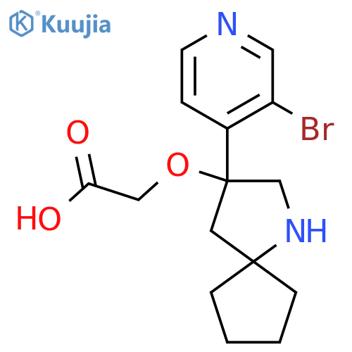 2-{[3-(3-Bromopyridin-4-yl)-1-azaspiro[4.4]nonan-3-yl]oxy}acetic acid structure