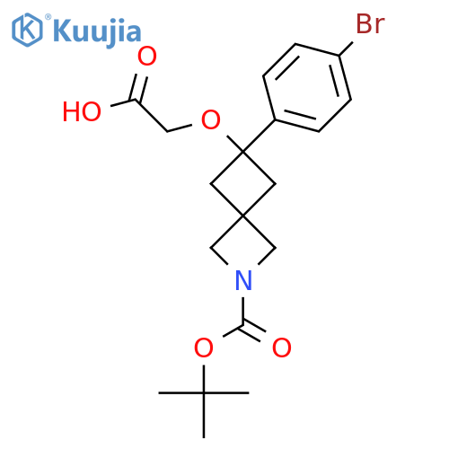 2-{[6-(4-Bromophenyl)-2-[(tert-butoxy)carbonyl]-2-azaspiro[3.3]heptan-6-yl]oxy}acetic acid structure