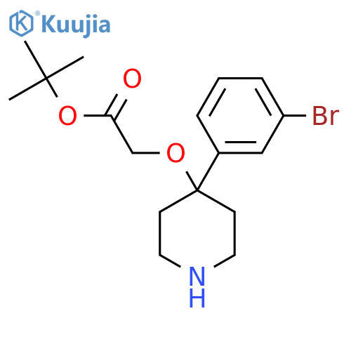 Tert-butyl 2-{[4-(3-bromophenyl)piperidin-4-yl]oxy}acetate structure