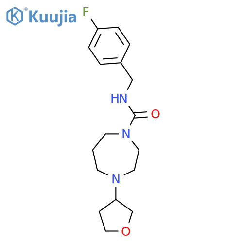 N-[(4-fluorophenyl)methyl]-4-(oxolan-3-yl)-1,4-diazepane-1-carboxamide structure