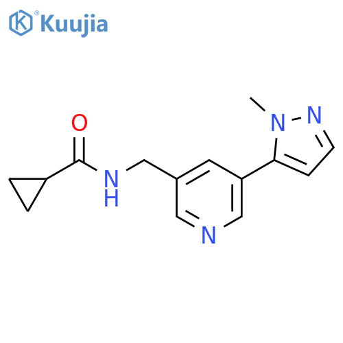 N-{5-(1-methyl-1H-pyrazol-5-yl)pyridin-3-ylmethyl}cyclopropanecarboxamide structure