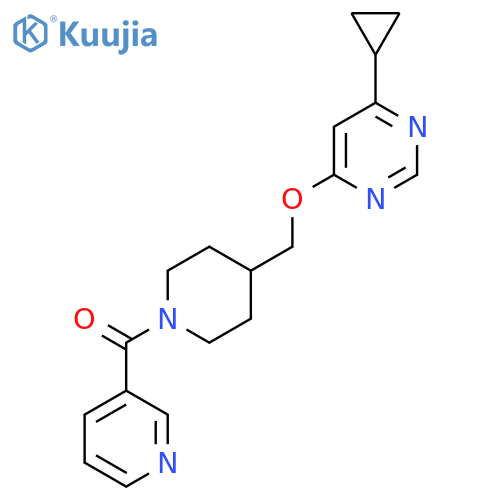 4-cyclopropyl-6-{1-(pyridine-3-carbonyl)piperidin-4-ylmethoxy}pyrimidine structure